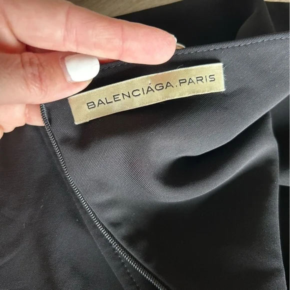 Balenciaga 2012 Pleated, High Waisted, Midi, Elegant Black Women's Skirt - Picture 14 of 15